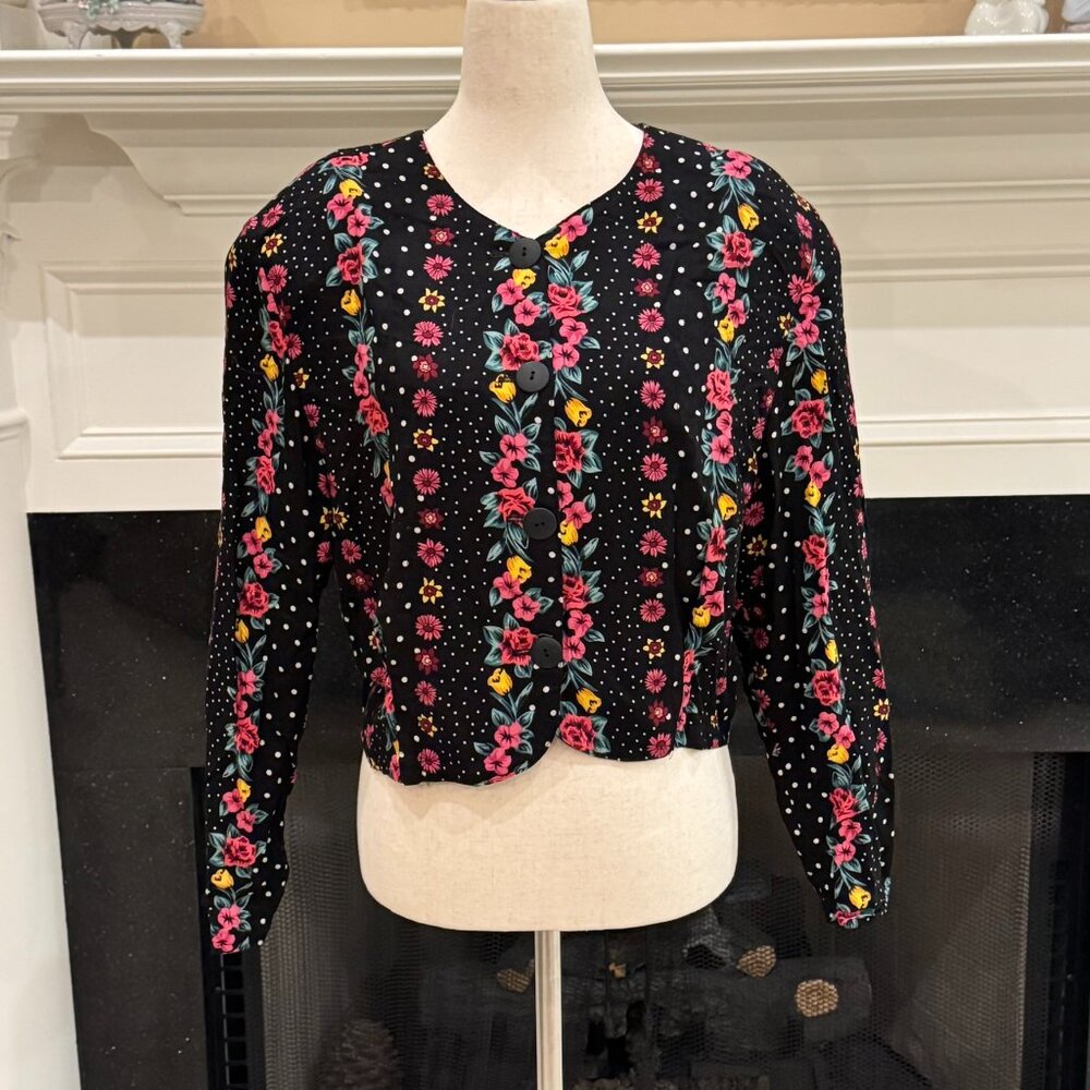 Vintage Autograph American Clothing Floral Cropped Jacket – Women’s Large